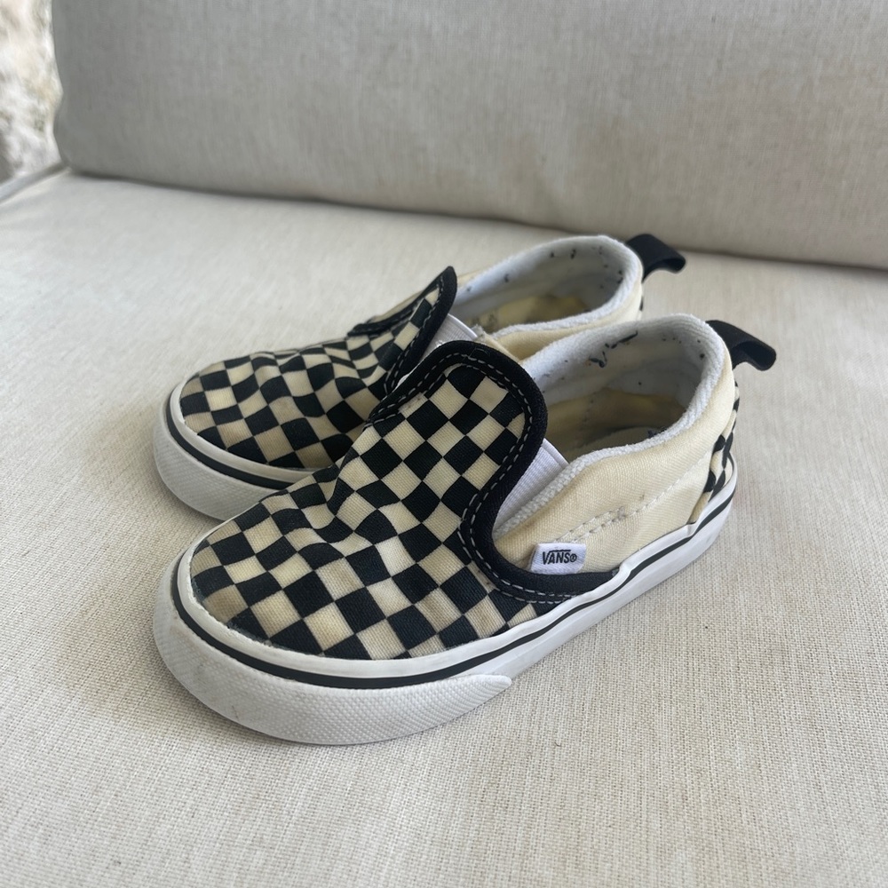 Cream and Black Vans